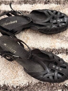 Skechers Black Bikers Caliper Sandal